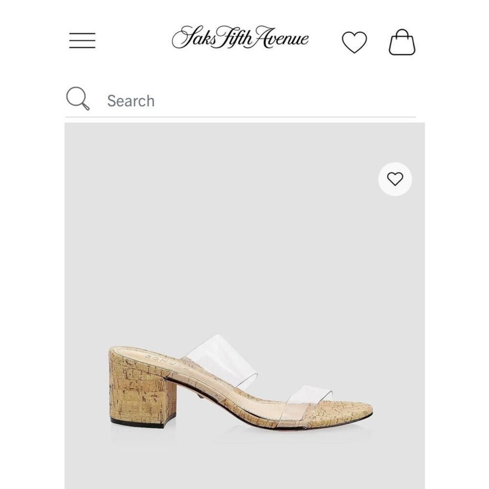 Schutz Clear Cork Shoes Victorie Sandal 9B $140 Vinyl Leather Boho Heel Slip on - Picture 9 of 10